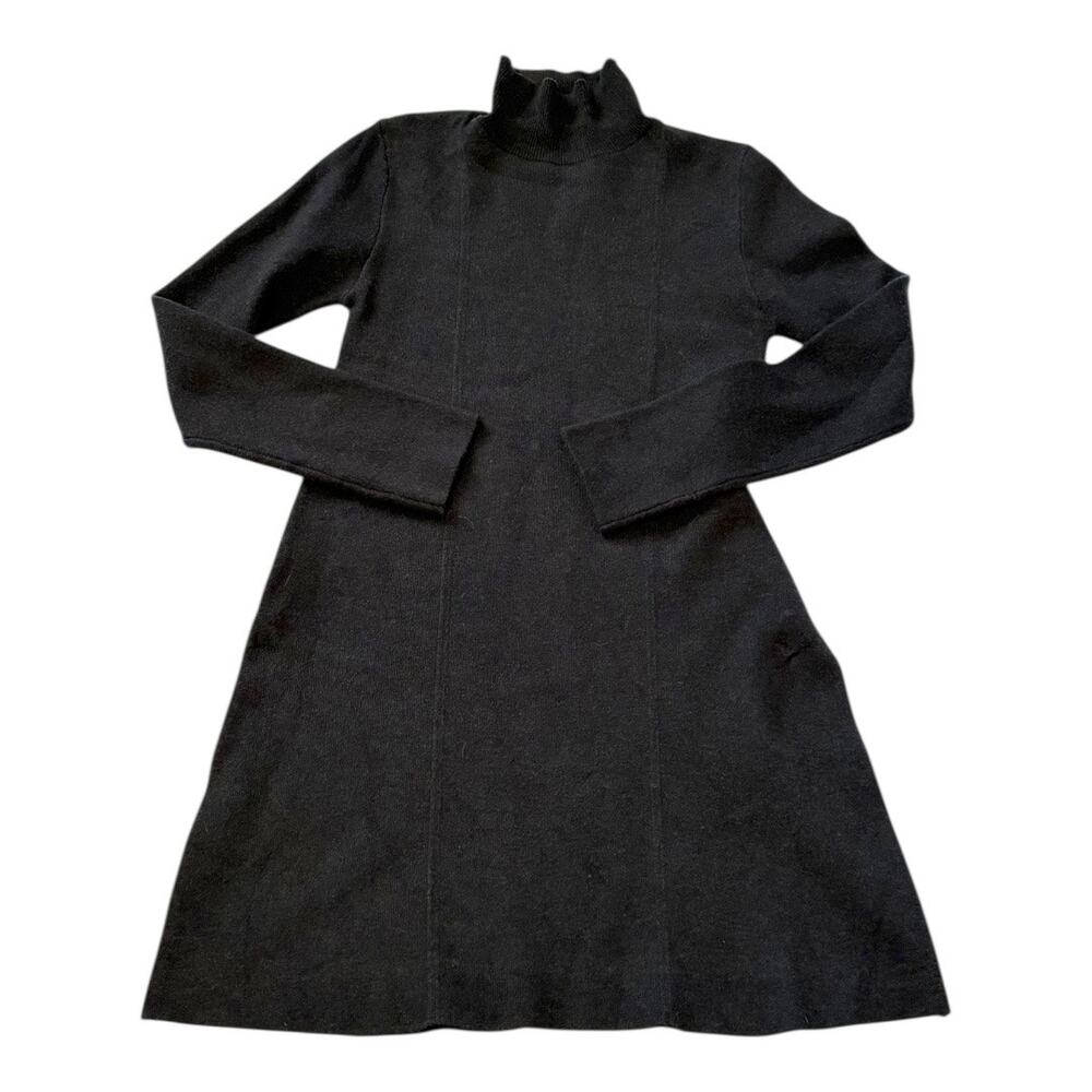 Zara Dark Gray Sweater Dress - Long Sleeve Turtleneck Mini - Sz Medium - EUC